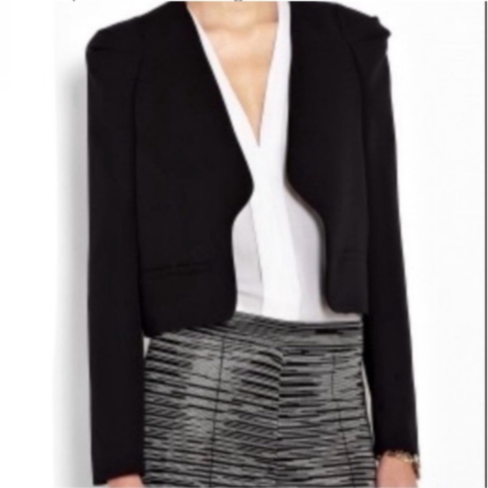Vanessa Bruno Crepe Jacket - Cropped - Black - FR38 - NET-A-PORTER - Like New